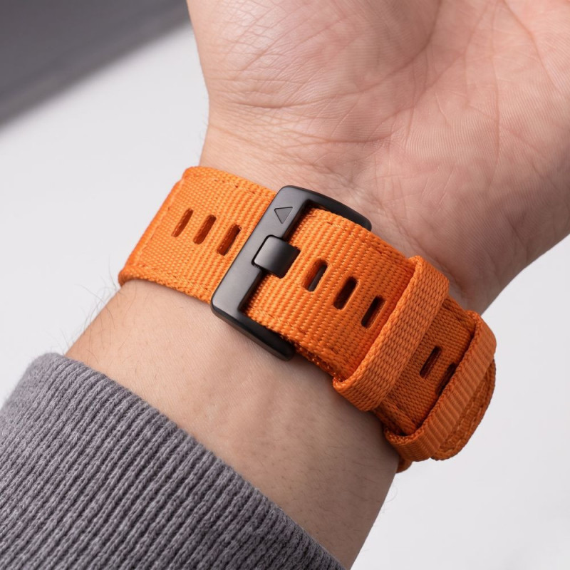 Tech-Protect Nylon Classic náramok na hodinky pre Garmin Fenix 5X / 5X Plus / 6X / 6X Pro / 7X / 8 / 8 Pro / 9 / 9 Pro 47 mm, Signal Orange
