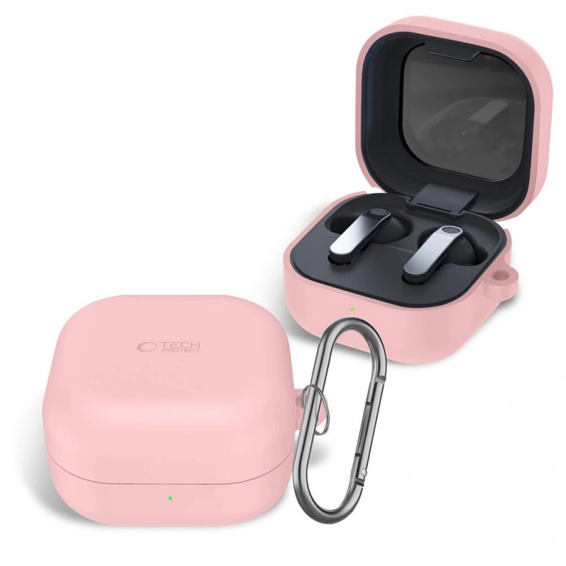 Tech-Protect silikónové puzdro s karabínkou pre Samsung Galaxy Buds 4 / 4 Pro, dusty pink