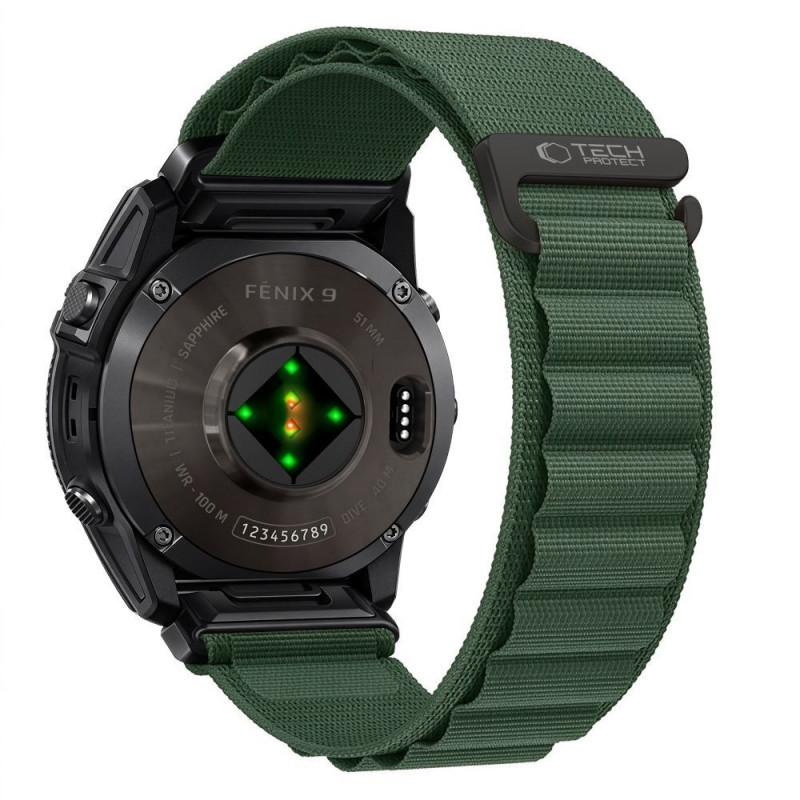 Tech-Protect Nylon Pro remienok na hodinky pre Garmin Fenix 5X / 5X Plus / 6X / 6X Pro / 7X / 8 / 8 Pro / 9 / 9 Pro (47 mm), military green