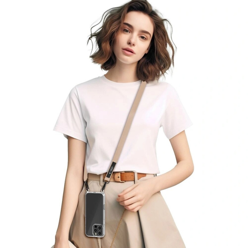 Tech-Protect C6S Rope Crossbody 2-in-1 šnúrka na telefón cez telo, Cosmic Latte (béžová)