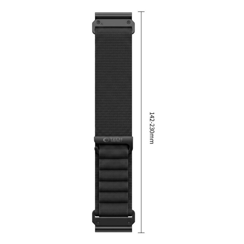 Tech-Protect Nylon Pro THP6035 remienok na hodinky pre Garmin Fenix 5X / 5X Plus / 6X / 6X Pro / 7X / 8 / 8 Pro / 9 / 9 Pro (51 mm), čierny