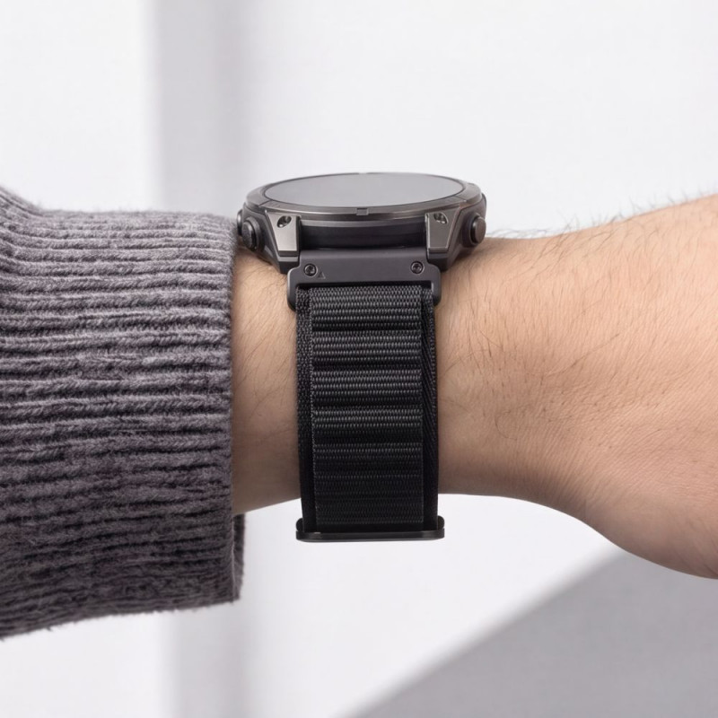 Tech-Protect Nylon Pro THP6035 remienok na hodinky pre Garmin Fenix 5X / 5X Plus / 6X / 6X Pro / 7X / 8 / 8 Pro / 9 / 9 Pro (51 mm), čierny