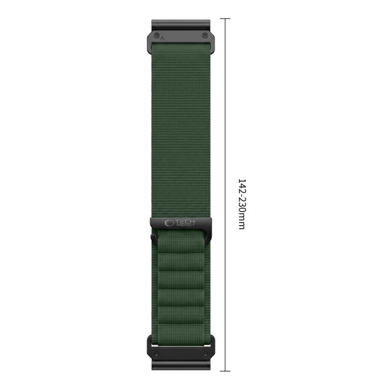 Remienok na hodinky Tech-Protect Nylon Pro THP6036 pre Garmin Fenix 5X / 5X Plus / 6X / 6X Pro / 7X / 8 / 8 Pro / 9 / 9 Pro (51 mm), vojenská zelená