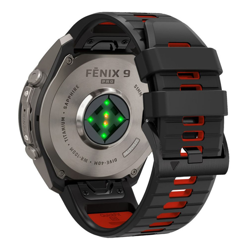 Remienok na hodinky Tech-Protect Iconband Pro pre Garmin Fenix 5X / 5X Plus / 6X / 6X Pro / 7X / 8 / 8 Pro / 9 / 9 Pro (47 mm), čierny / červený