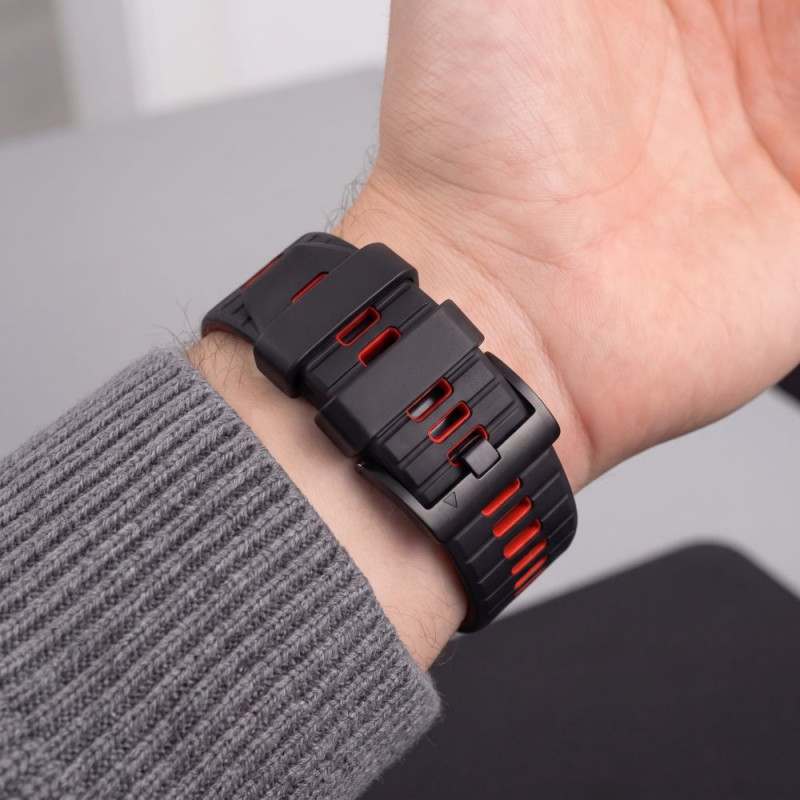 Remienok na hodinky Tech-Protect Iconband Pro pre Garmin Fenix 5X / 5X Plus / 6X / 6X Pro / 7X / 8 / 8 Pro / 9 / 9 Pro (47 mm), čierny / červený