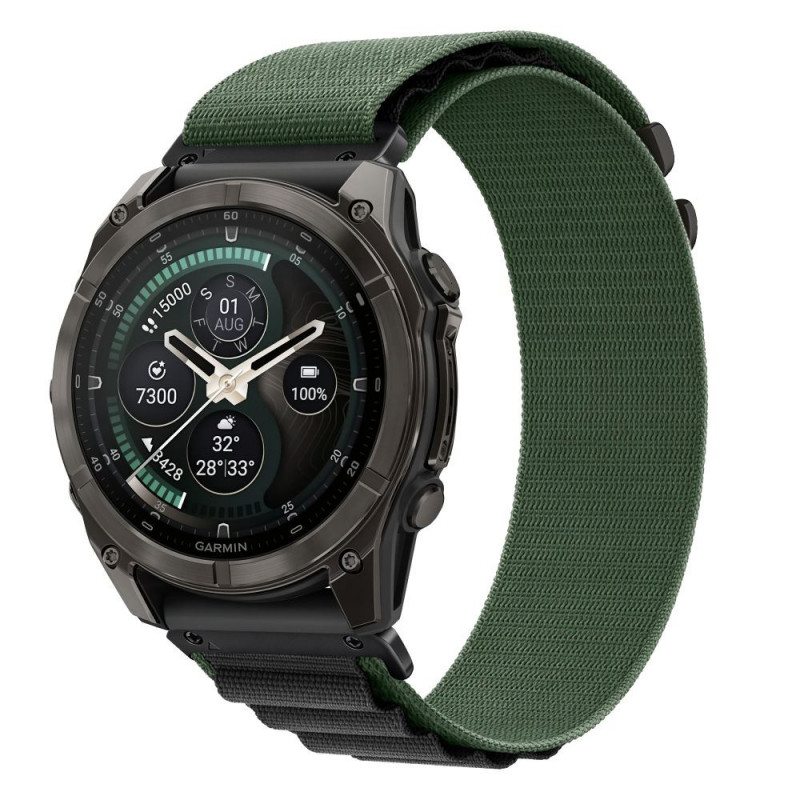 Tech-Protect Nylon Pro THP6034 remienok na hodinky pre Garmin Fenix 5X / 5X Plus / 6X / 6X Pro / 7X / 8 / 8 Pro / 9 / 9 Pro (51 mm), zelený / čierny