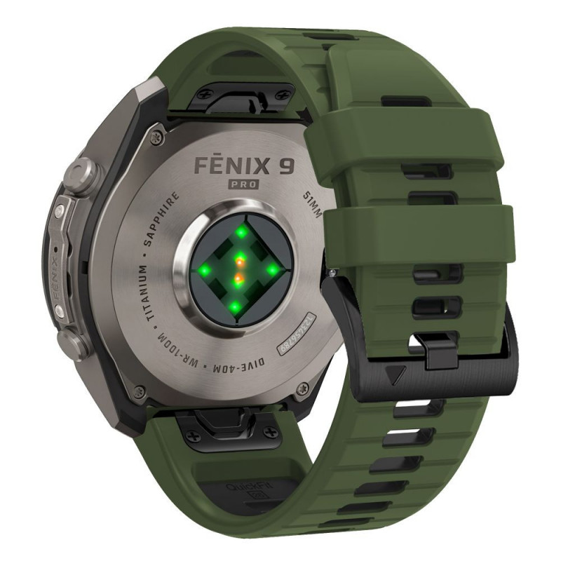 Remienok na hodinky Tech-Protect Iconband Pro THP6041 pre Garmin Fenix 5X / 5X Plus / 6X / 6X Pro / 7X / 8 / 8 Pro / 9 / 9 Pro (51 mm), zelený / čierny