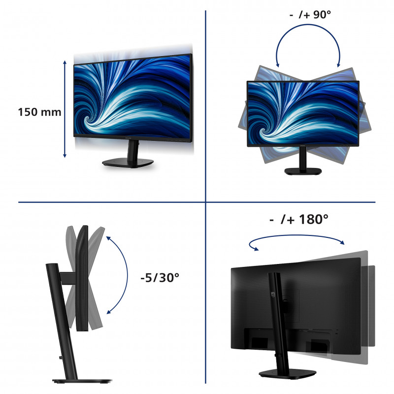 Philips 3000 Series 27B2N3200A/00 27 palcový LED monitor, IPS, Full HD, čierny