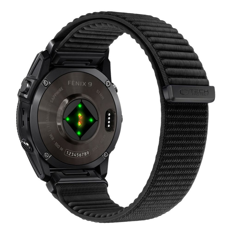 Tech-Protect NylonLoop THP6104 remienok na hodinky pre Garmin Fenix 5X / 5X Plus / 6X / 6X Pro / 7X / 8 / 8 Pro / 9 / 9 Pro (51 mm), čierny