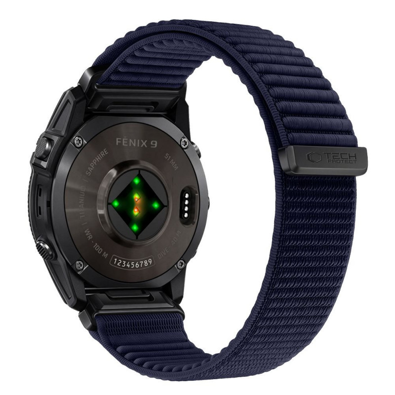 Tech-Protect NylonLoop THP6105 remienok na hodinky pre Garmin Fenix 5X / 5X Plus / 6X / 6X Pro / 7X / 8 / 8 Pro / 9 / 9 Pro (51 mm), námornícka modrá
