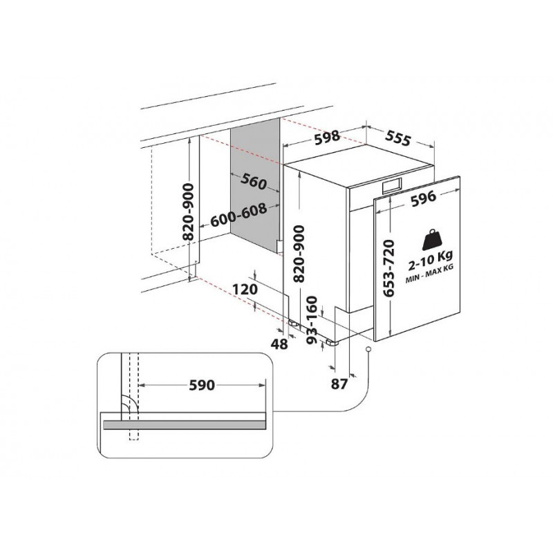 Whirlpool WH7ITD14C6N6 vstavaná umývačka riadu, 60 cm, 46 dB, 14 súprav riadu