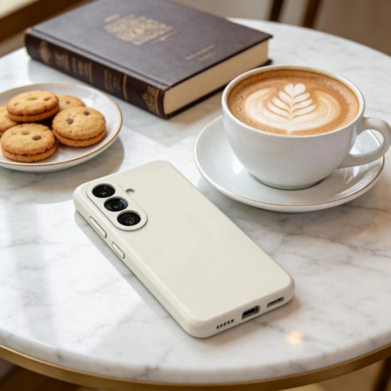 Tech-Protect Silikónové puzdro MagSafe pre Samsung Galaxy S26+, Cosmic Latte