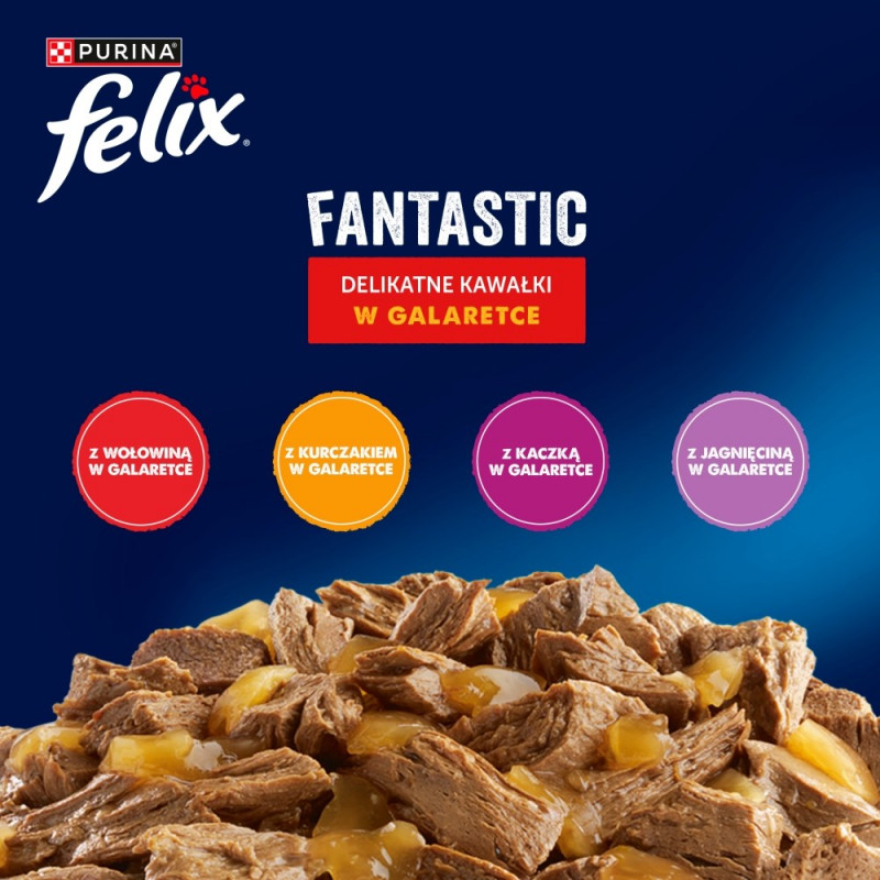 Purina Felix Agail krmivo pre mačky, hovädzie, 44 x 85 g