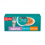 Purina ONE Sensitive krmivo pre mačky, kuracie mäso a mrkva, 60 x 85 g
