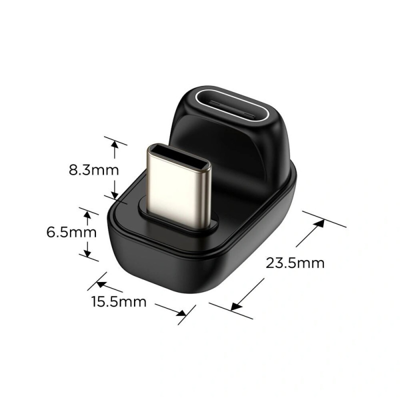 Tech-Protect UltraBoost AA04 USB-C zahnutý adaptér, čierny