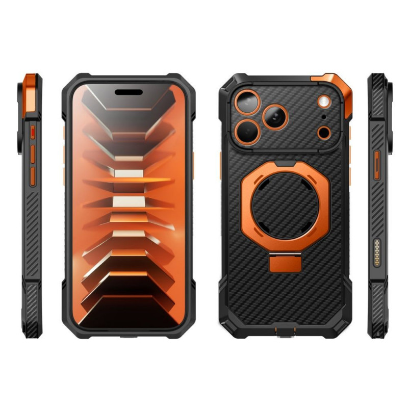 Supcase UB Grip Mag MagSafe aramidové puzdro pre Apple iPhone 17 Pro Max / 18 Pro Max, čierne/oranžové