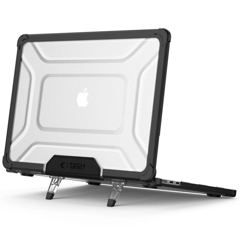 Tech-Protect SmartShell Pro puzdro pre Apple MacBook Air 13" (M2/M3/M4/M5) 2023-2025, čierna/transparentná