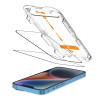 Tech-Protect Quick Set+ tvrdené sklo na ochranu displeja pre Apple iPhone 13 / 13 Pro / 14 / 16e, čierna (2 ks)