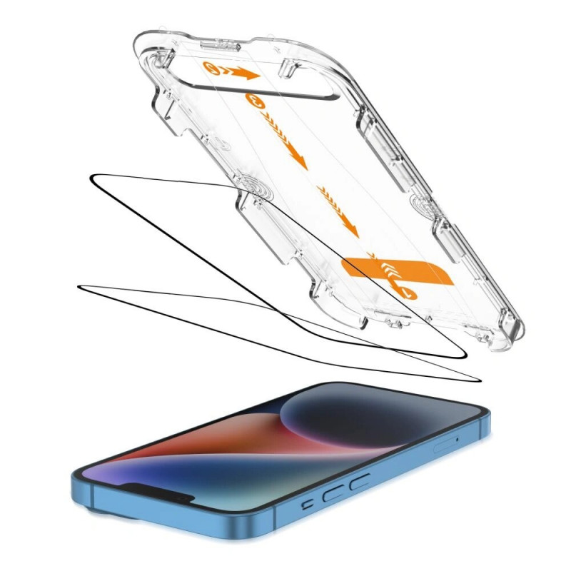 Tech-Protect Quick Set+ tvrdené sklo na ochranu displeja pre Apple iPhone 13 / 13 Pro / 14 / 16e, čierna (2 ks)