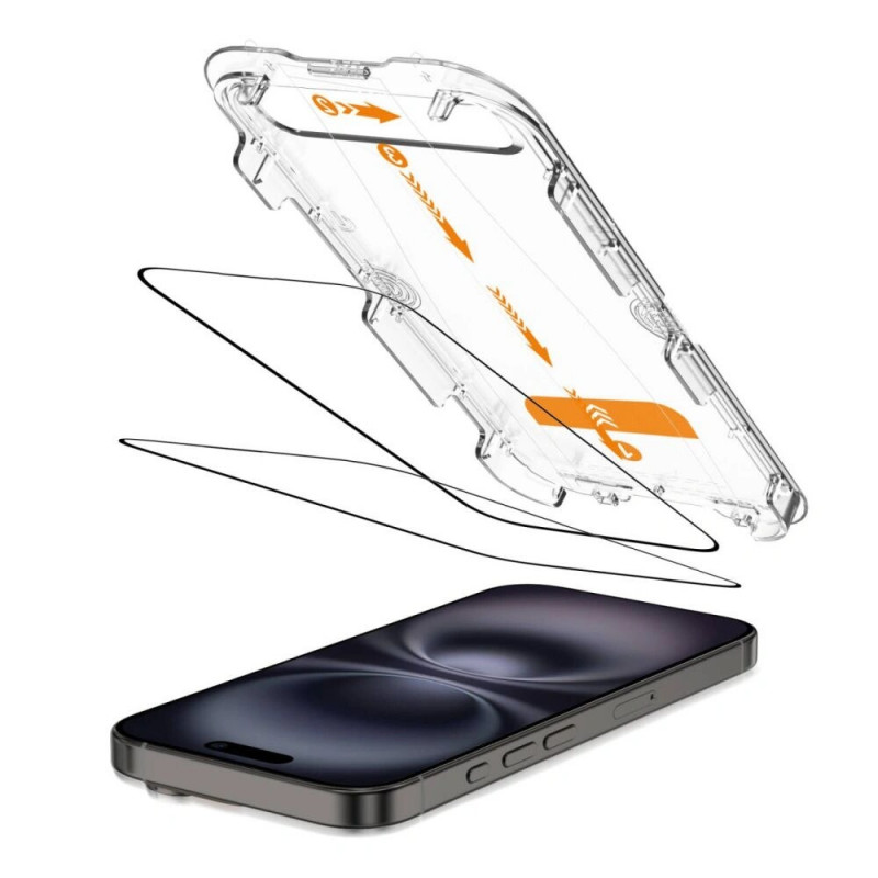 Tech-Protect Quick Set+ tvrdené sklo na ochranu displeja pre Apple iPhone 15 / 16, čierne (2 ks)