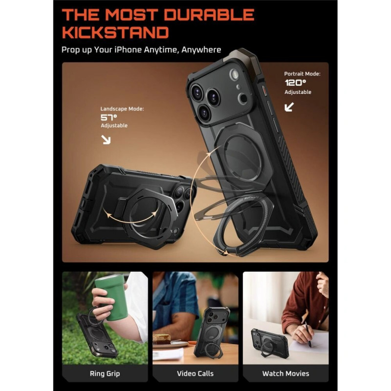 Supcase Unicorn Beetle Grip Mag MagSafe puzdro pre Apple iPhone 17 Pro Max, čierne