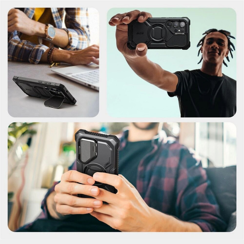 Supcase IBLSN ArmorBox Mag puzdro MagSafe pre Samsung Galaxy S25 Ultra, čierne