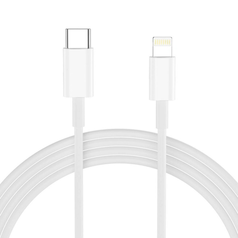 Nabíjačka na stenu Tech-Protect NC20W 1-port USB-C PD 20W s káblom Lightning, biela, 100 cm