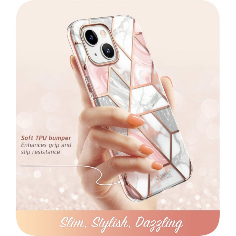 Supcase puzdro Cosmo pre Apple iPhone 14 Plus / 15 Plus, ružový mramor