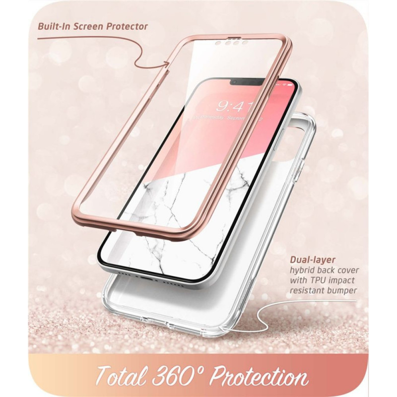 Supcase puzdro Cosmo pre Apple iPhone 14 Plus / 15 Plus, ružový mramor