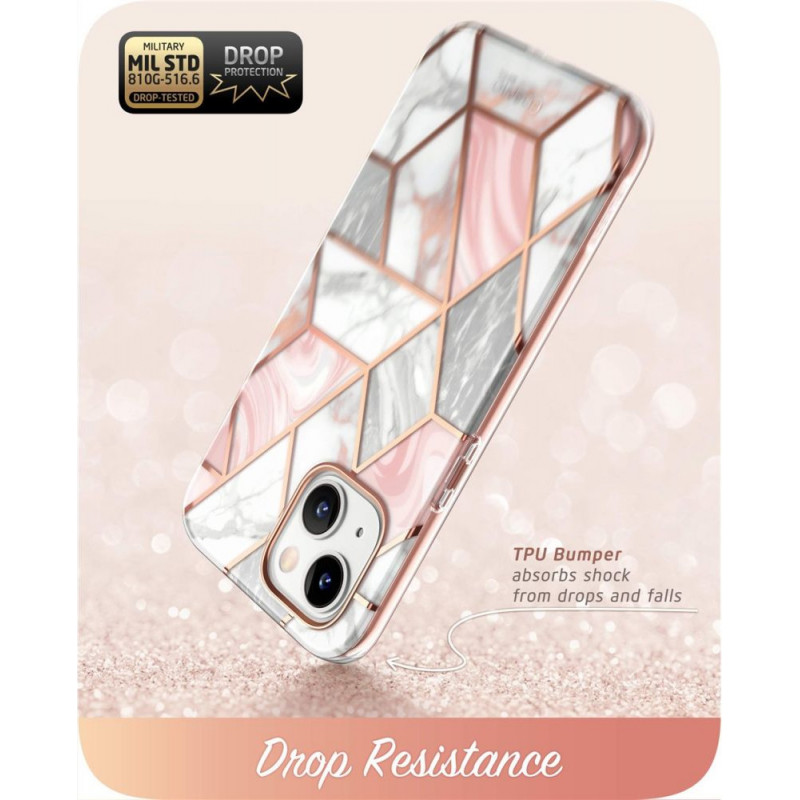 Supcase puzdro Cosmo pre Apple iPhone 14 Plus / 15 Plus, ružový mramor
