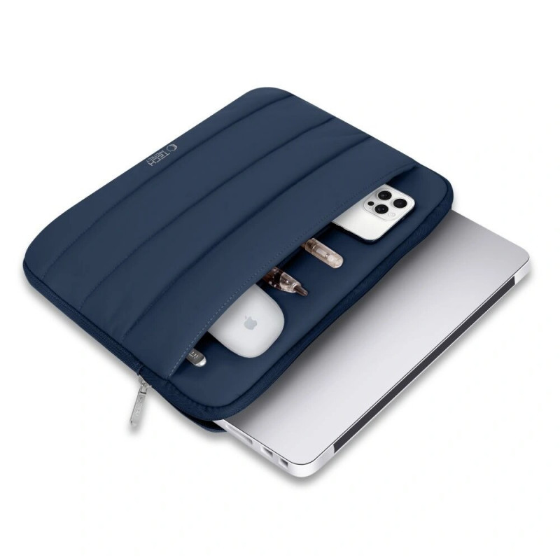 Tech-Protect Fluffy puzdro na notebook 13-14", námornícka modrá