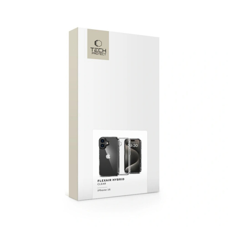 Tech-Protect Flexair Hybrid puzdro pre Apple iPhone 16, priehľadné