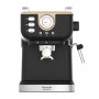 Taurus Onyx Moka 1050 W 20 bar drevený piestový kávovar na espresso, drevo/čierna/strieborná