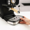 Taurus Onyx Moka 1050 W 20 bar drevený piestový kávovar na espresso, drevo/čierna/strieborná