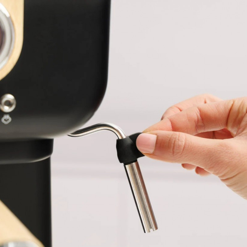 Taurus Onyx Moka 1050 W 20 bar drevený piestový kávovar na espresso, drevo/čierna/strieborná