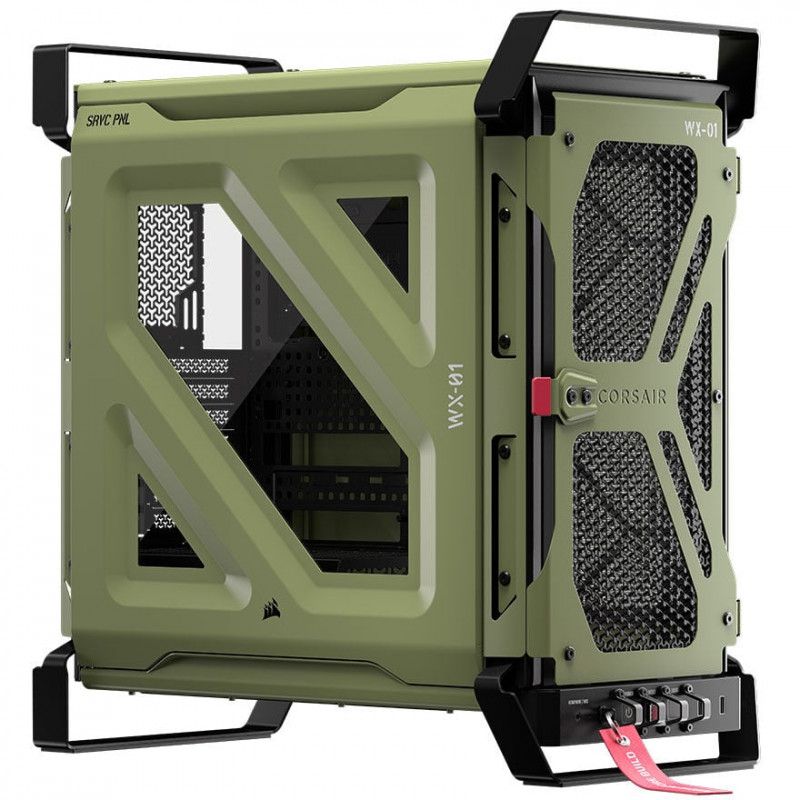 Corsair WARTHOG Performance Mid-Tower Case CC-9011350-WW, E-ATX, Temperovaný sklenený bočný panel, zelená