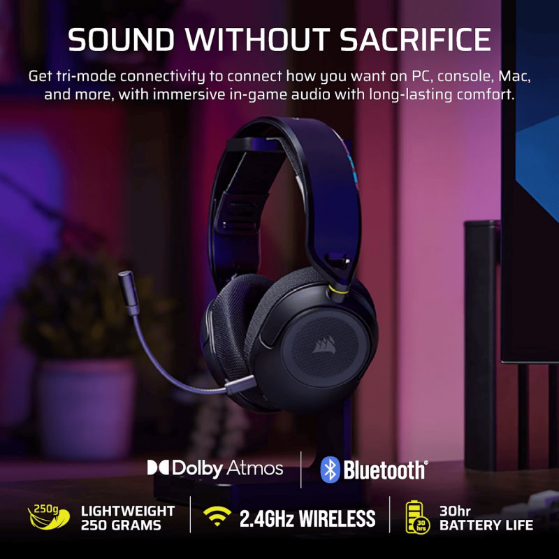 Corsair HS35 V3 bezdrôtový headset pre PlayStation CA-9011410-WW, Carbon