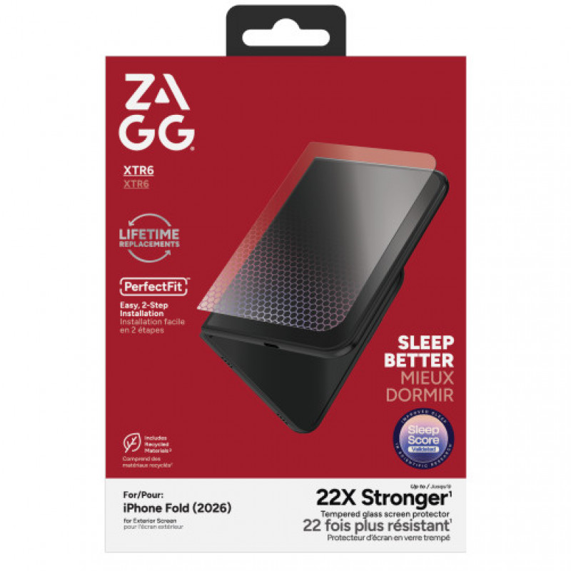 ZAGG InvisibleShield Glass XTR6 Ochranné sklo obrazovky pre Apple iPhone Duo (externá obrazovka) ZAG348