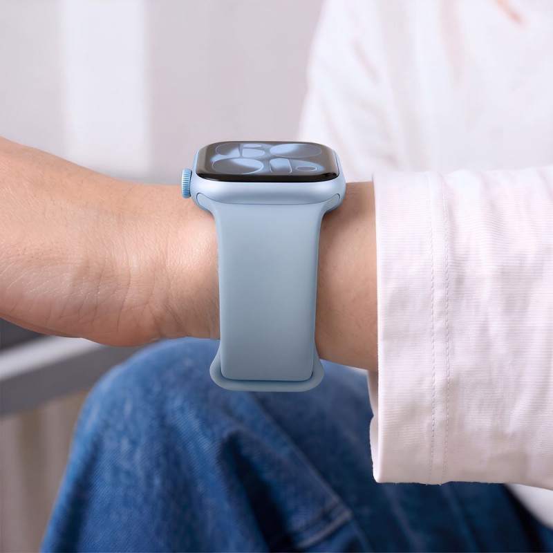 Tech-Protect Silikónový remienok pre Apple Watch 8 / 9 / 10 / 11 / 12 / SE / Ultra 44/45/46/49 mm, modrý jeans
