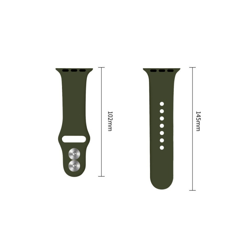 Tech-Protect silikónový remienok pre Apple Watch 8 / 9 / 10 / 11 / 12 / SE / Ultra 44/45/46/49 mm, olivovo zelený