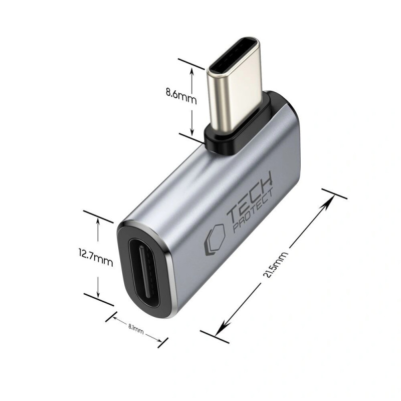 Tech-Protect UltraBoost AA01 uhlový adaptér USB-C, sivý