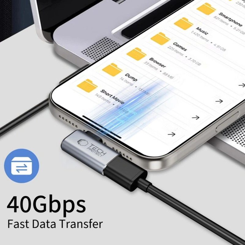 Tech-Protect UltraBoost AA01 uhlový adaptér USB-C, sivý