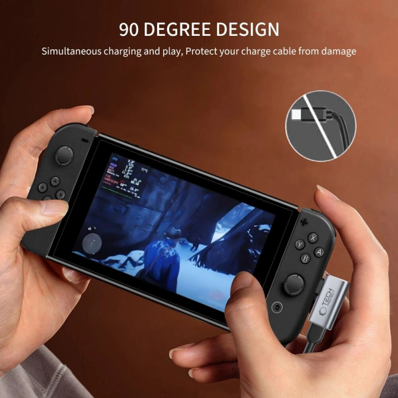 Tech-Protect UltraBoost AA01 uhlový adaptér USB-C, sivý