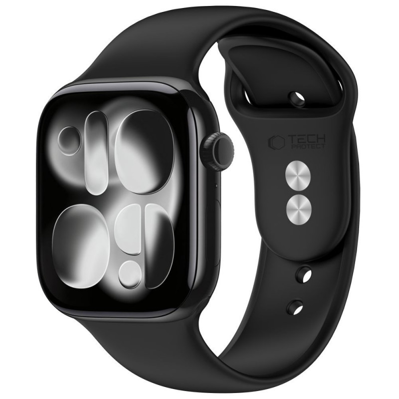Silikónový remienok Tech-Protect pre Apple Watch 8 / 9 / 10 / 11 / 12 / SE / Ultra 44/45/46/49 mm, čierny