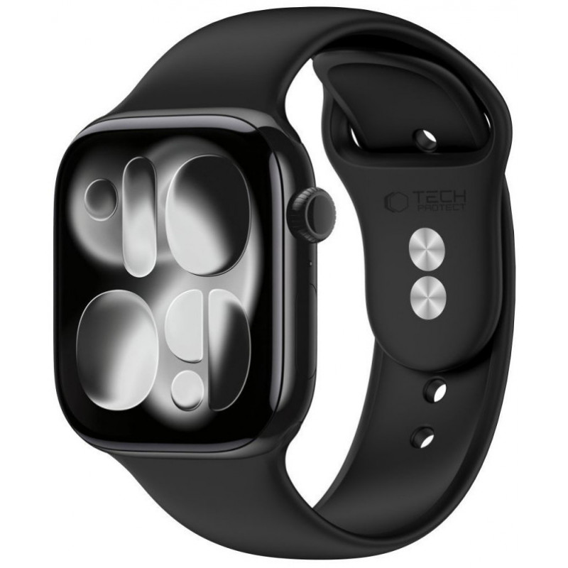 Silikónový remienok Tech-Protect pre Apple Watch 8 / 9 / 10 / 11 / 12 / SE / Ultra 44/45/46/49 mm, čierny