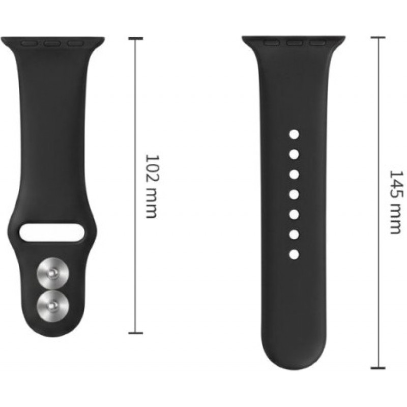 Silikónový remienok Tech-Protect pre Apple Watch 8 / 9 / 10 / 11 / 12 / SE / Ultra 44/45/46/49 mm, čierny