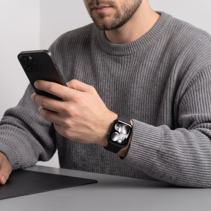 Silikónový remienok Tech-Protect pre Apple Watch 8 / 9 / 10 / 11 / 12 / SE / Ultra 44/45/46/49 mm, čierny