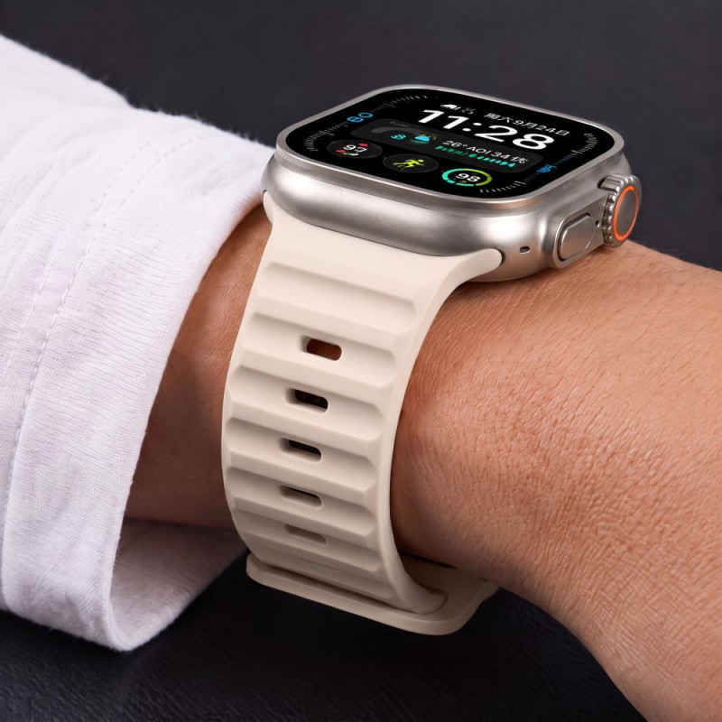 Tech-Protect Silicone Line Apple Watch 8 / 9 / 10 / 11 / 12 / SE / Ultra 44/45/46/49 mm remienok, Stone