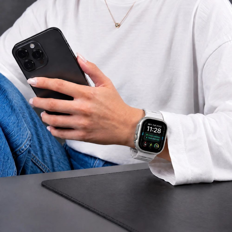 Tech-Protect Silicone Line Apple Watch 8 / 9 / 10 / 11 / 12 / SE / Ultra 44/45/46/49 mm remienok, Lunar Grey