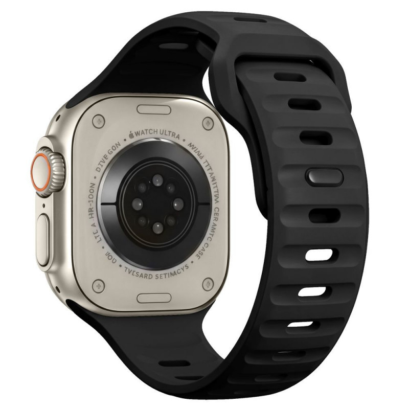 Tech-Protect Silicone Line remienok pre Apple Watch 8 / 9 / 10 / 11 / 12 / SE / Ultra 44/45/46/49 mm, čierny